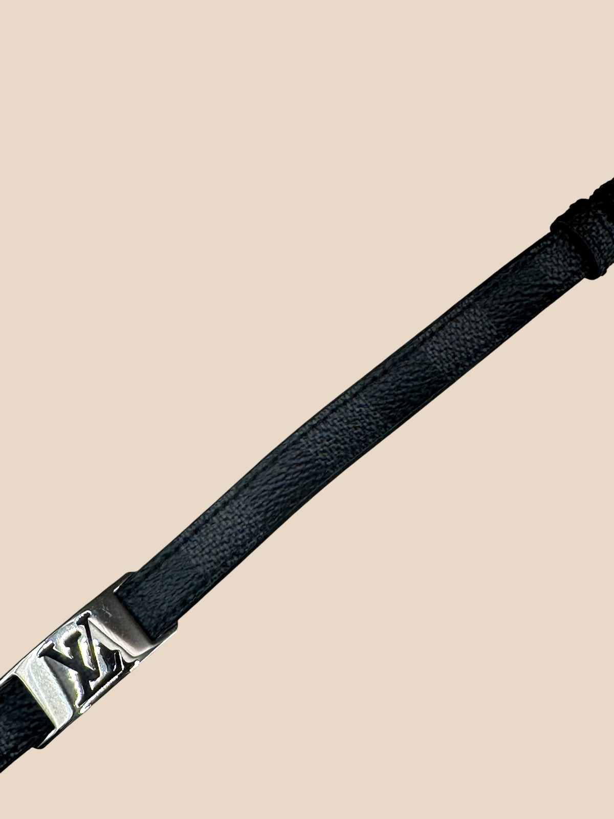 Originele Louis Vuitton Damier Graphite dubbel gewikkelde leren armband